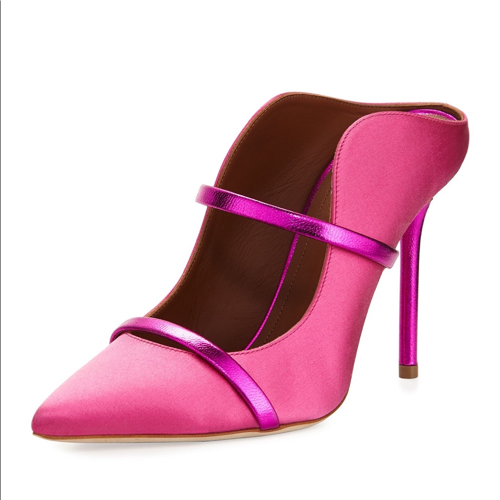 Malone Souliers Maureen Satin Mule Pump Pink 41